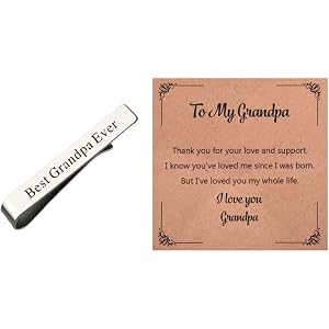 Dad Fathers Father's Day Birthday Gift for Daddy Father Tie Clip Bar for Uncle Grandpa Necktie Clasps Clips with Card