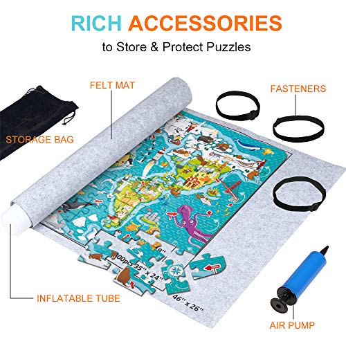 Puzzle Mat Roll Up for Jigsaw Puzzles Upto 1500 Pcs, Jigsaw Puzzles