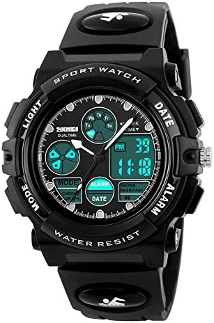 Kids Digital Sport Watch, eYotto Boys Sports 50M Waterproof Analog Digital Watches Children Casual Multi-Functional Dual Time Outdoor Wristwatch with Time/Date/Week/Alarm/Dual Time/Stopwatch