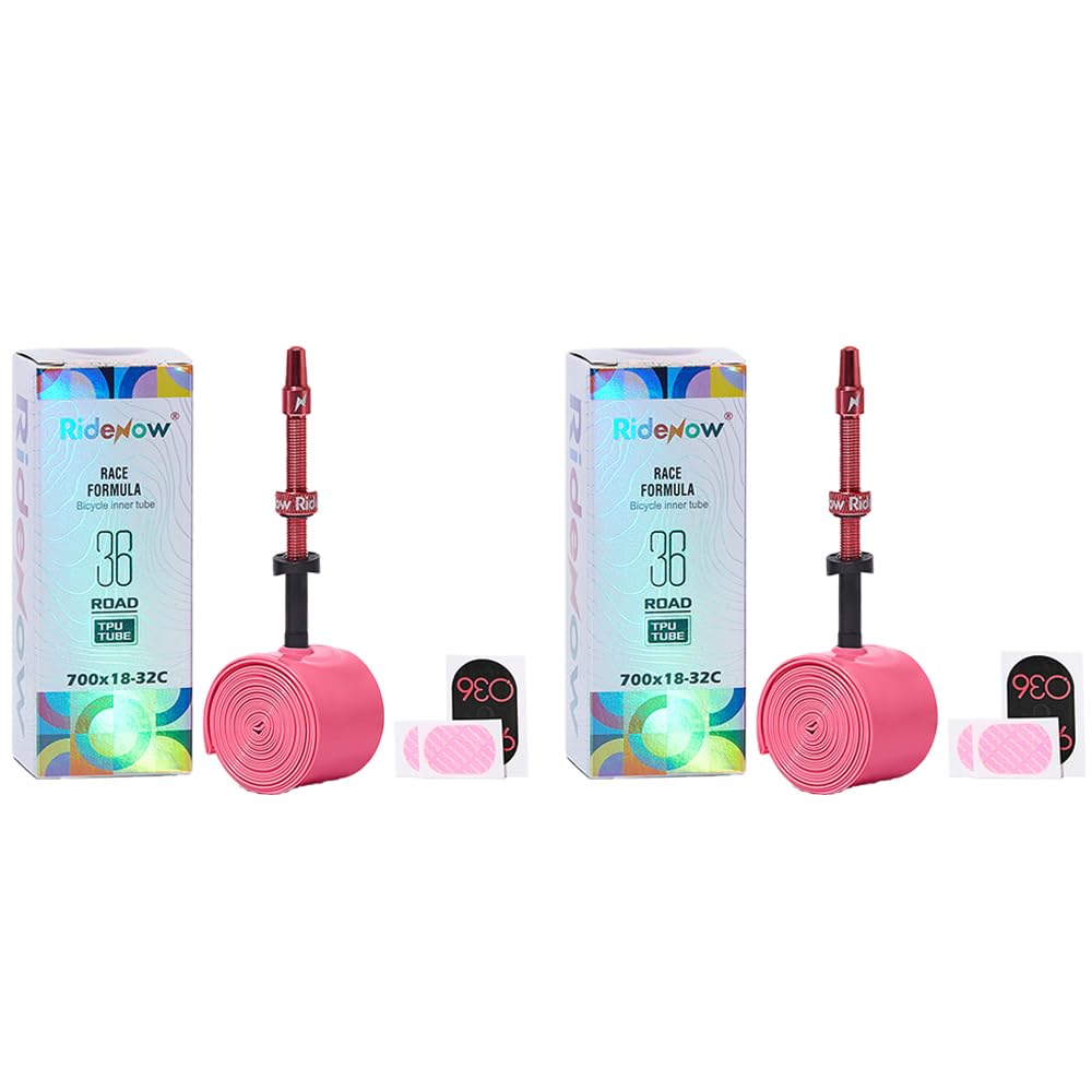 Photo 1 of RIDENOWTECH TPU Inner Tube 700C x 18-32C / 32-47C with Metal Presta Removable Valve Cores Stem for Road & Gravel