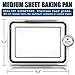 Stainless Steel Sheet Pan 15.5 x 11.5 inch Cooling Rack & Silicone Baking Mat Set - Extra Durable Cookie Sheet, Oven Safe non-toxic Heavy Duty Bake ware. for Roasting Bacon, Vegetables, and Cake.