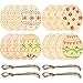 Boao Easter Egg Wood Slices Craft Hanging Egg Decorations for DIY Home Decor (16 Pieces)