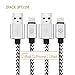 Lightning Cable,[2-Pack] 3ft/1m USB Cable Nylon Braided tangle-free High Speed Data Sync Charger cord with Aluminum Heads for Apple iPhone 6/6s/5/5s/5c Plus iPad iPod iPad Air Mini (silver)