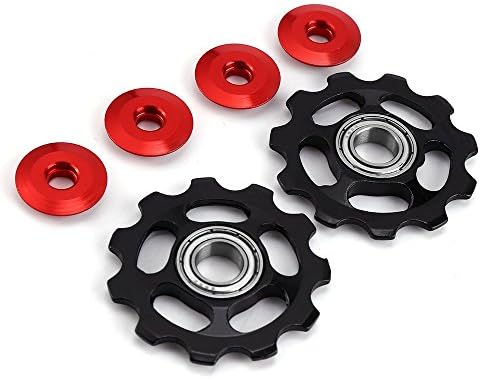 Stylrtop 2 pcs 11T Aluminum Sealed Bearing Jockey Wheel Rear Derailleur Pulley for Shimano Sram Rear Derailleur Etc.