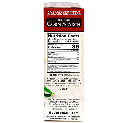 Hodgson Mill Pure Corn Starch, 16-Ounce (Pack of 12), For Creamy Smooth Lump-Free Sauces Gravy and Pudding, Use for Eco-Friendly Green Cleaning Solutions That are Pet and Child Friendly