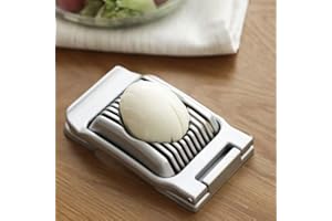 Egg Slicer for Hard Boiled Eggs, Stainless Steel Wire, Heavy Duty Aluminium Egg Cutter Dishwasher Safe for Egg, Strawberry, S