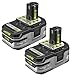 (2) Ryobi One+ 18v Lithium Plus HP Batteries 3Ah Li-Ion P191