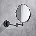 Rozin Wall Mounted Bathroom Folding Beauty Makeup Mirror Dual Sided with 3X Hairdressing Magnifer Black Color