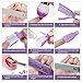 Gel Nail Polish Remover Kit, Nail Polish Remover Tool with Nail Clips, Nail File, Nail Brush, Triangle Cuticle Peeler Scraper, Finger Separators, Lint Free Nail Wipes for Gel (Purple)