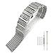 20mm/22mm24mm Shark Mesh H Link Polished Stainless Steel Watch Band Butterfly Buckle Silver/Black