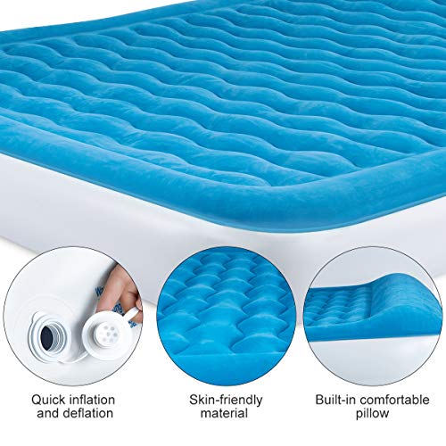 Lunvon Queen Air Mattress for Home and Camping Outdoor Self Inflatable