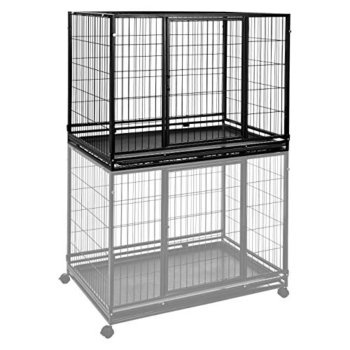 Amazon Basics Heavy Duty Stackable Dog Pet Kennel on Wheels with Tray