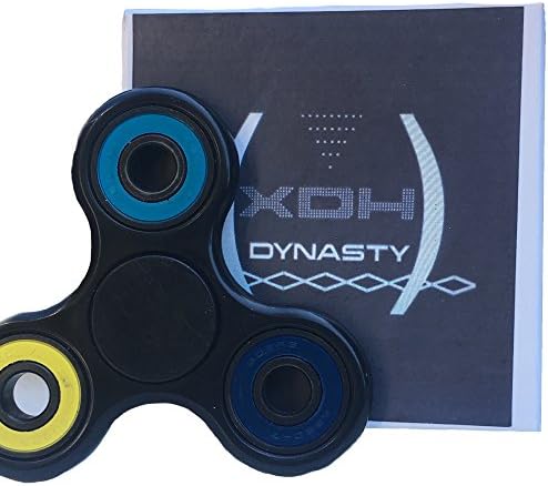 Fidget Hand or Finger Spinner Toy | Safe Rounded Edges | Perfect For ADD, ADHD, Anxiety, Autism, and Boredom (Black)