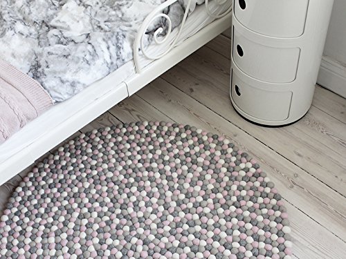 Amazon De Nepaldo Filzkugelteppich Light Pink Super Qualitat Zu