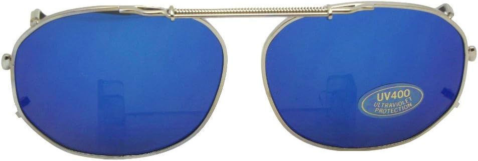 Round Square Color Mirror Non Polarized Clip-on Sunglass