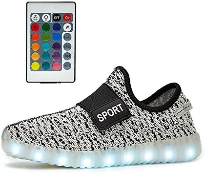 Kamiao Kids Remote Control Light up Shoes LED Sneaker Shoes for Unisex-Child KM-560VE-Grey-35