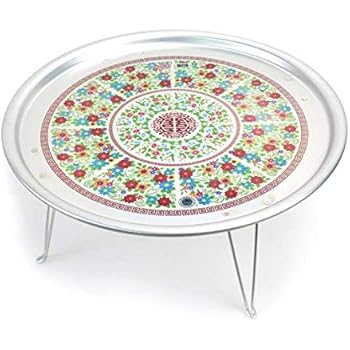 Traditional Korean Pattern Portable Floor Desk Aluminum Folding Table 16 7inch