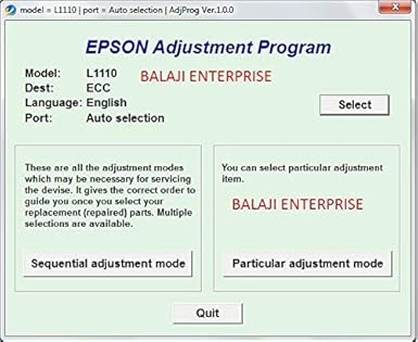 epson l1110 adjustment program
