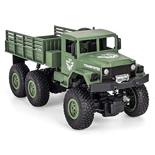 fllyingu Ferngesteuerter LKW, 2,4 Ghz 4WD Off Road RC Militär LKW Transporter mit Licht, wiederaufladbare 1:18…