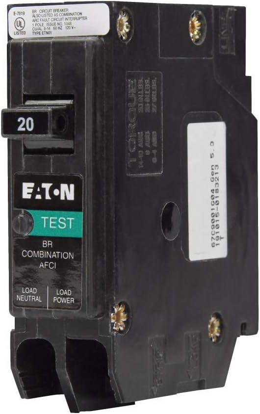 Eaton BRP120AF 20 amps Combination AFCI Single Pole Circuit Breaker, Black - - 