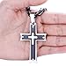 Mecoo Mens Cross Necklace 316L Stainless Steel Silver Black Crucifix Pendant with 22inch Byzantine Chain