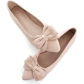 TN TANGNEST Women's Summer Dress Flats - Comfortable Pointed Toe Bowknot Ballet Shoes for Woman - Soft Suede Driving Flats