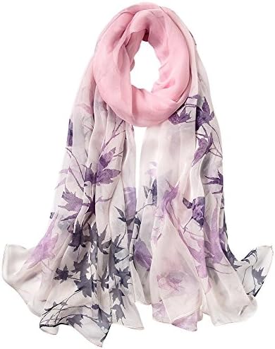 Womens 100% Mulberry Silk Head Scarf For Hair Ladies Silk Floral Head Scarfs