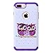 iPhone 7 Plus Case, SGM Hybrid Gel Rhinestone Bling Armor Defender Case For Apple iPhone 7 Plus (Purple (Owl))