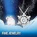 925 Sterling Silver Snowflake Pendant Necklace Blue and White Fleur De Lis, Romantic Jewelry Gift for Her Birthday