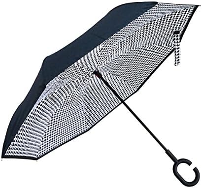 Aweoods Double Layer Inverted Umbrella Cars Reversible Umbrella (Houndstooth)