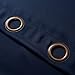 Sleep Well Blackout Curtains Toxic Free Energy Smart Thermal Insulated,52 W X 63 L Inch,Grommet Top,Set Of 2 Panels With Bonus Tie Back(Navy Blue)