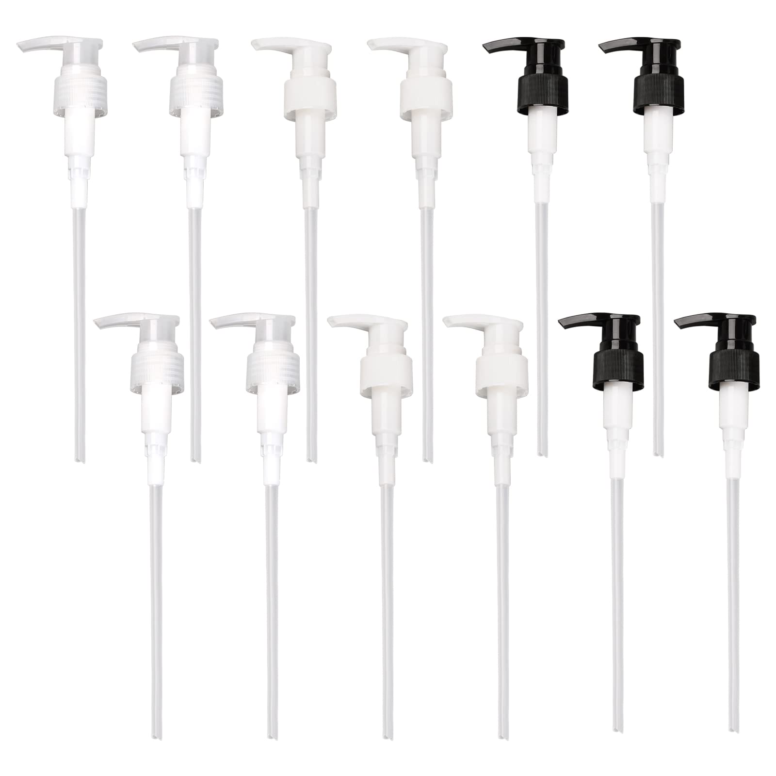 GORGECRAFT 12Pcs 3 Colors Dispensing Pump Universal Refillable Bottles Plastic Dispenser Pumps Liquid Gallon Lids Top Replacement for Shampoo Conditioner Sanitizer Lotion Cream, Fits 0.94"(24MM) Neck