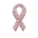 Spinningdaisy Crystal Embedded Breast Cancer Awareness Pink Ribbon Brooch