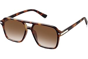 Fozono Retro Aviator Sunglasses for Women Men Trendy Classic Square 70s 80s 90s Vintage Shades Double Bridge Aviators FZN813