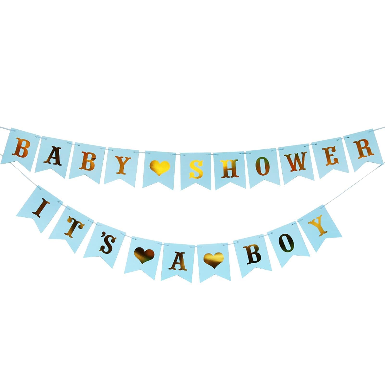 AIBAOBAO Baby Boy Shower Decorations, Blue Baby Shower Letter Banner, IT'S A Boy Bunting Banner for Gender Reveal Party Garland Photo Booth Props Supplies Decoration Baby Shower Bunting Gift, Newborn