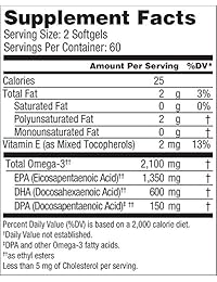 Suplemento Ocean Blue de aceite de pescado, grado profesional Omega-3 2100 (0.037 oz), mejor...