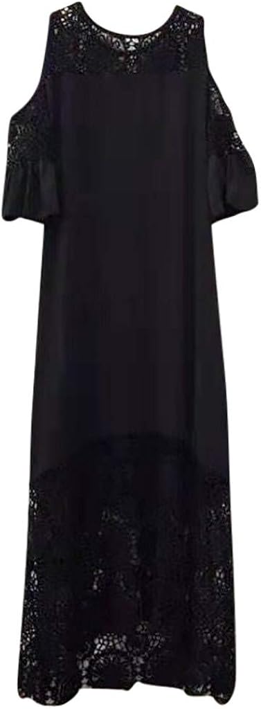 LONGDAY Women's Plus Size Lined Elegant Shift Dress with Scalloped Lace Hem Women Plus Size Formal Dress Bridesmaid