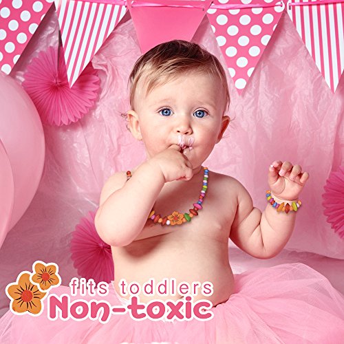 image for SMITCO Toddler Jewelry for Girls - Kids Wooden, Beaded Toy Necklace, B