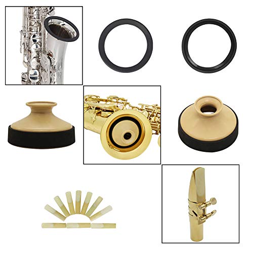 millet16zjh 3Pcs/Set Silencer Reed Muffler Alto Saxophone Musical Instrument Accessories - Black and Wood Color