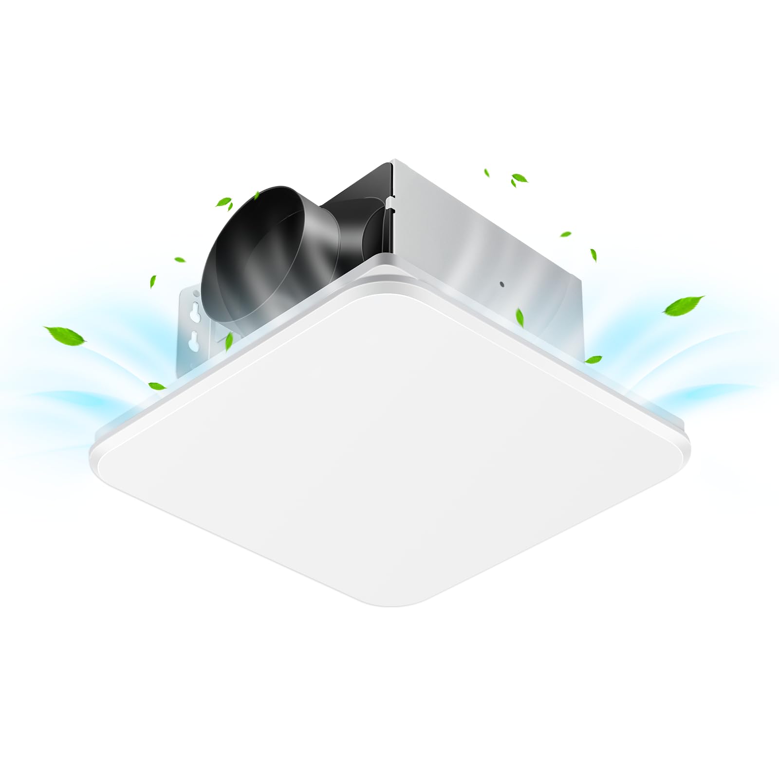 Photo 1 of Zomagas Bathroom Exhaust Fan, 110 CFM 1.0 Sone Quiet Bathroom Fan, Ceiling Mount Ventilation Fan for Home/Office/Hotel, 26W Energy-Saving, Square, White