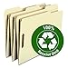 Smead 100% Recycled Fastener File Folder, 2 Fasteners, Reinforced 1/3-Cut Tab, Letter Size, Manila, 50 per Box (14547)