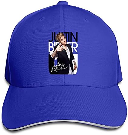 AegeanSea Justin Pop Bieber Singer Fashion Sandwich Peaked Cap RoyalBlue