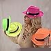 ifavor123 Bright Neon Color Plastic Gangster Hats – Themed Party Fedora Hat Accessor (12)