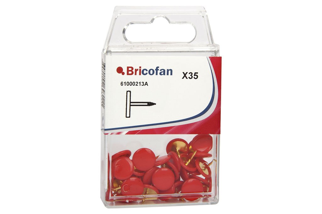 CoFan 61000213 A – Pack of 35 Drawing Pins, Red