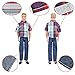 E-TING 3 Sets Casual Wear Plaid Shirt T-shirt Jeans Pants Trousers Doll Clothes for Barbie Fashionistas Ken Doll (#B1)