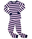 Leveret Kids Girl Pajama (6 Years, Purple & Navy)