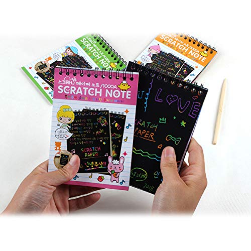 IFfree 16Pack Rainbow Scratch & Sketch Note Pads, Rainbow Scratch Mini