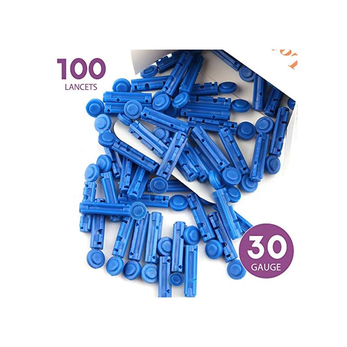 LotFancy Lancets for Blood Testing, 30 Gauge, 100-Count Twist Top Lancets for Glucose Diabetes Testing, Sterile…