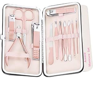 Manicure Set Professional,Ultra Sharp Sturdy Men Women Grooming kit, Stainless Steel Nail Clippers Set Manicure Pedicure…