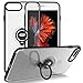 iPhone 8 Plus Case, iPhone 7 Plus Semi-Transparent Clear Case with Ring Holder Kickstand Built-in Metal Sheet Work with Magnetic Car Mount Ultra-Slim Cover Case for iPhone 8 Plus 5.5 inch - Clear
